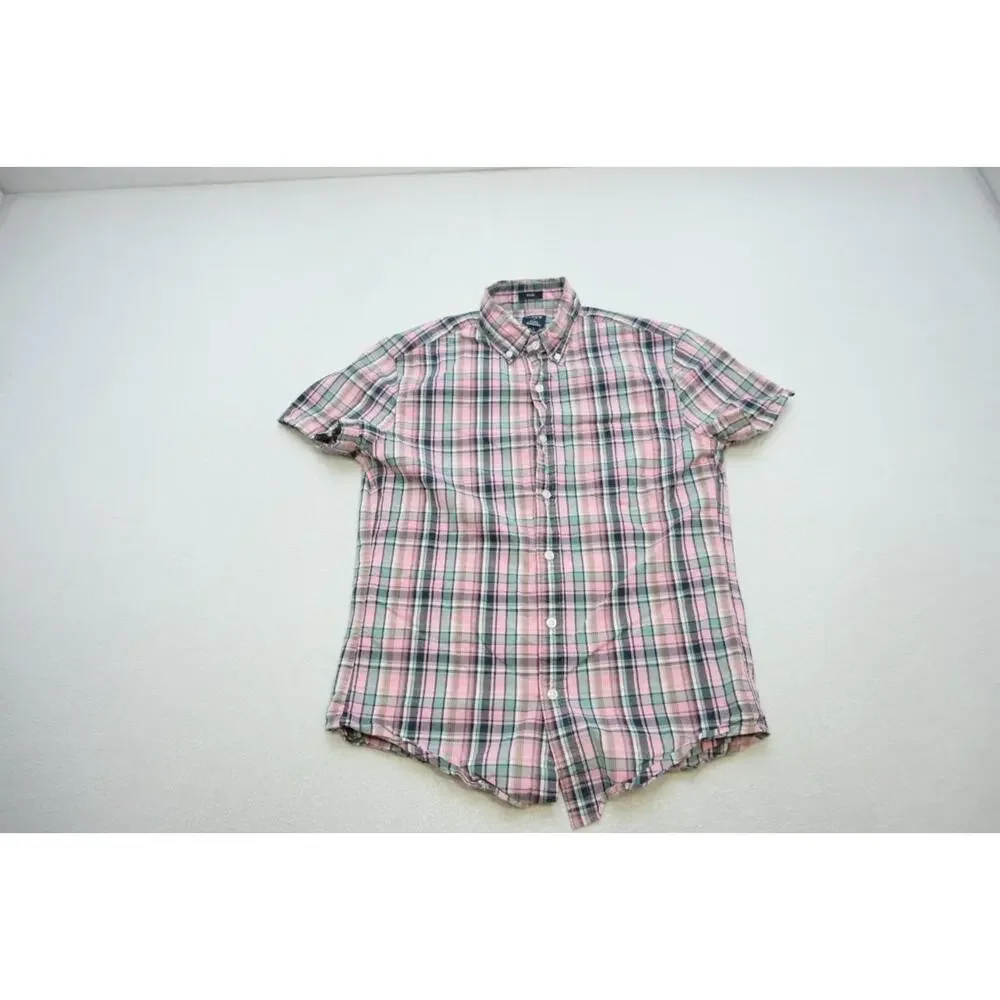 J Crew Flex Wash Dress Shirt Slim Casual Button Up Short Sleeve Mens Sz Small‎